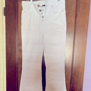 White, flare jeans